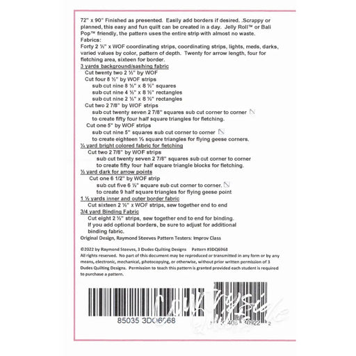 Nine Arrows Quilt Pattern 85035 3DQ6968