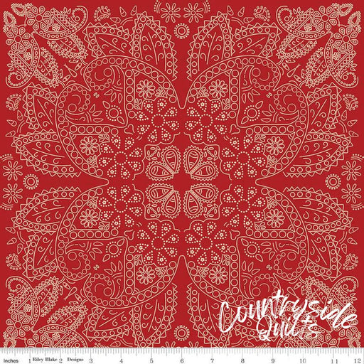 Riley Blake Designs Cowboys Bandana Barn Red 44’’