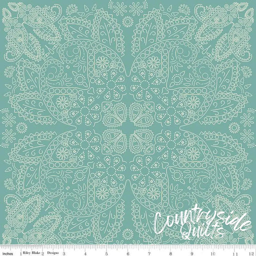 Riley Blake Designs Cowboys Bandana Teal 44’’