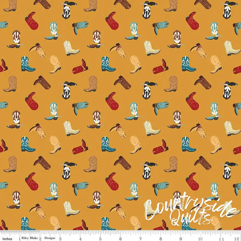 Riley Blake Designs Cowboys Boots Ochre 44’’ / 45’’