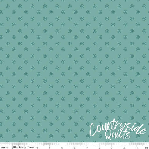 Riley Blake Designs Cowboys Circle Stars Teal 44’’
