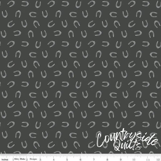 Riley Blake Designs Cowboys Horseshoes Graphite 44’’