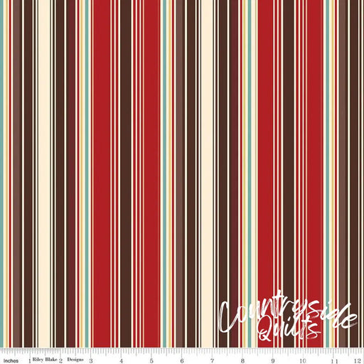 Riley Blake Designs Cowboys Stripes Barn Red 44’’