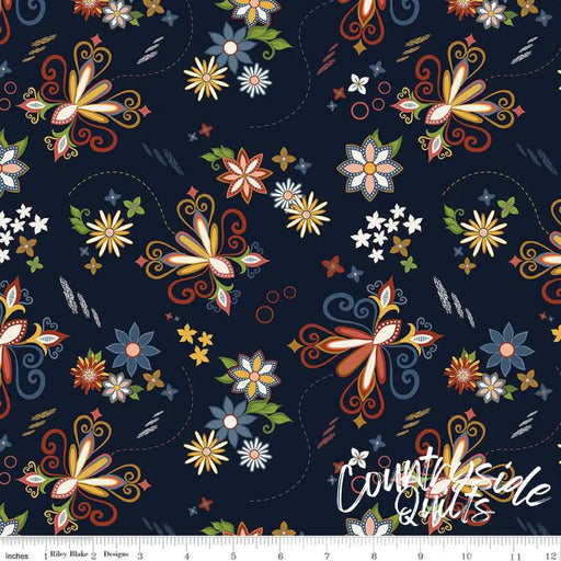 Riley Blake Designs Curated Blooms Dance Midnight 44’’