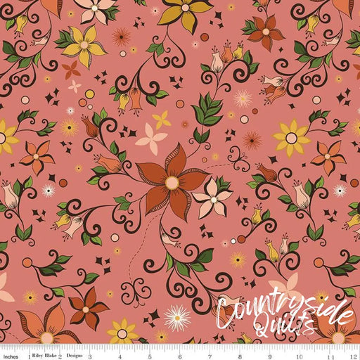 Riley Blake Designs Curated Blooms Main Grapefruit 44’’