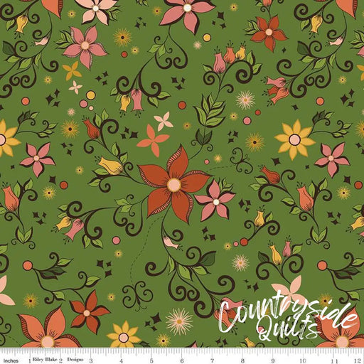 Riley Blake Designs Curated Blooms Main Green 44’’