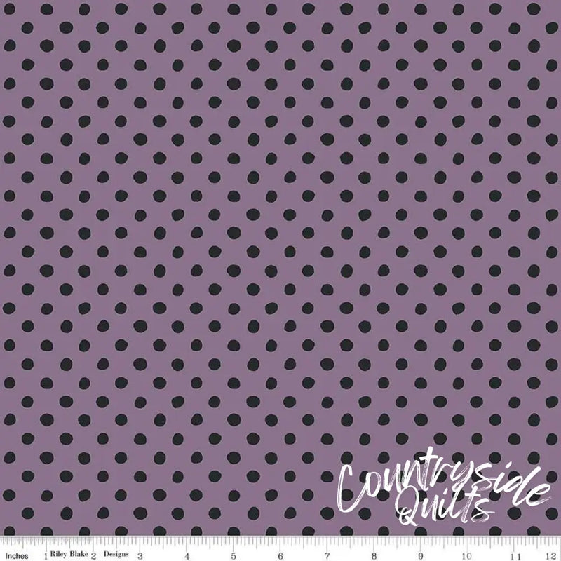Riley Blake Designs - Trick or Treat Dots Plum 44’’ / 45’’