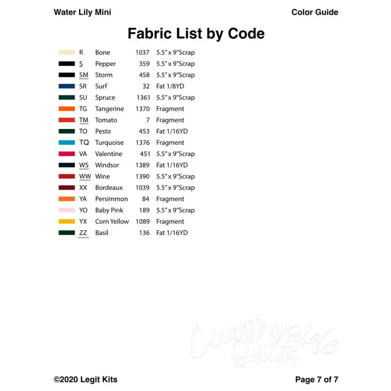 Water Lily Mini Pattern PT007