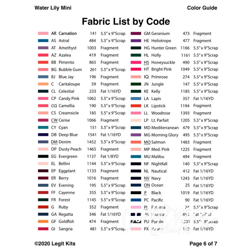 Water Lily Mini Pattern PT007