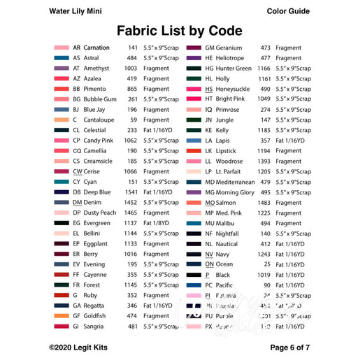 Water Lily Mini Quilt Kit QK007