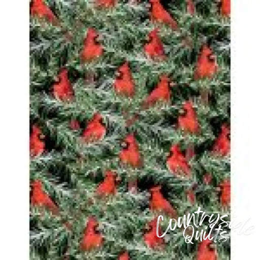 Wilmington Prints - Country Cardinals Packed Black