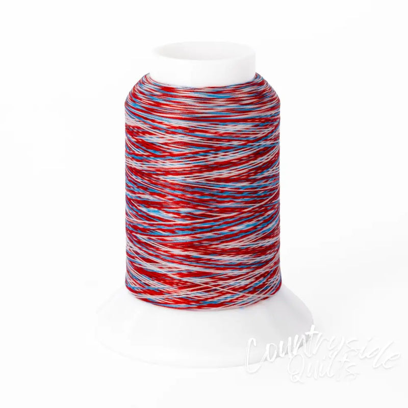 Woolly Nylon #VA105 - Variegated Red White & Blue Mini Cone