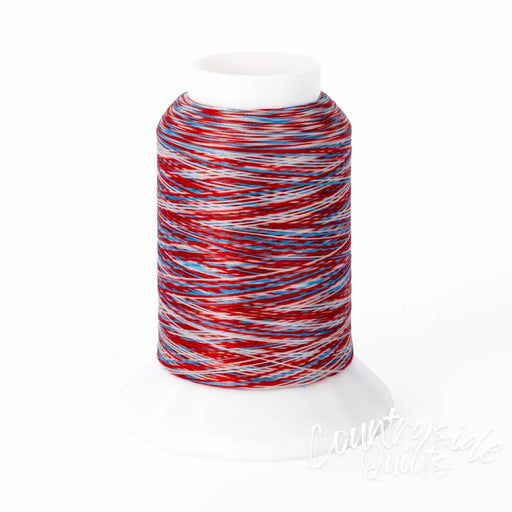 Woolly Nylon #VA105 - Variegated Red White & Blue Mini Cone